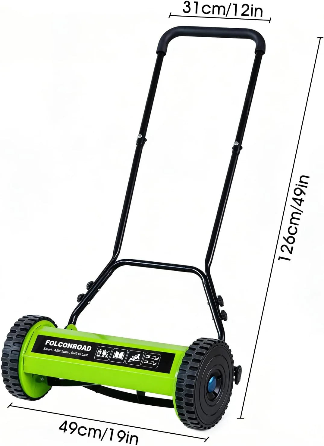 Special 14-Inch 4-Blade Push Reel Lawn Mower, Manual Reel Push Mower, Walk-Behind Lawn Mowers, 5-Position Cutting – For Lawn Care - Image 6
