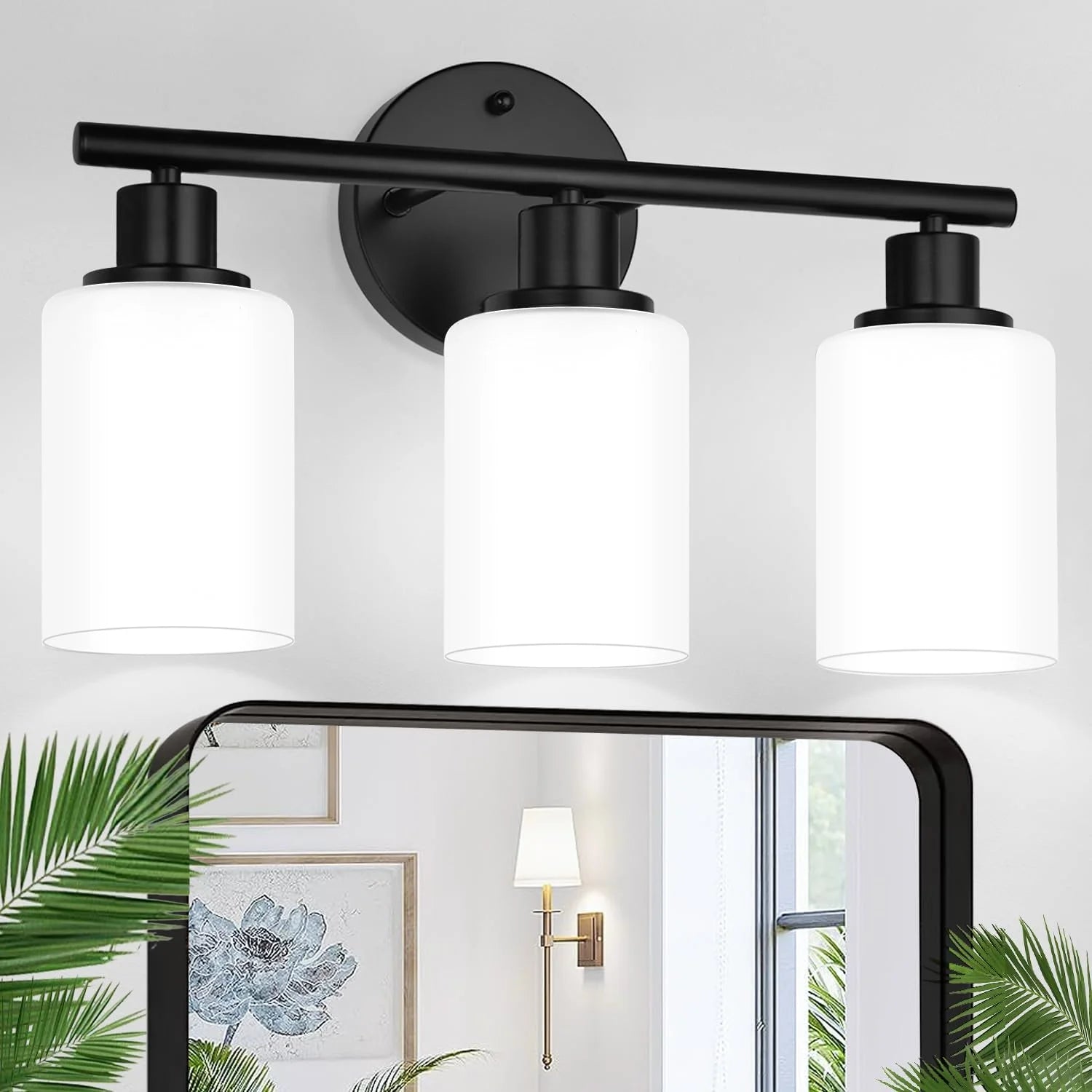 Special Zarbitta 3-Light Bathroom Light Fixtures, 17.23 Black Modern Vanity Lights with Clear Glass Shade - Image 32