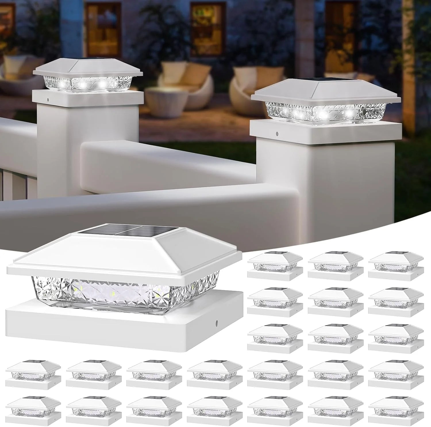 Special Solar Post Cap Lights, 4×4 Post Solar Light Cool White, White 12 Pack ” For Home Projects - Image 14