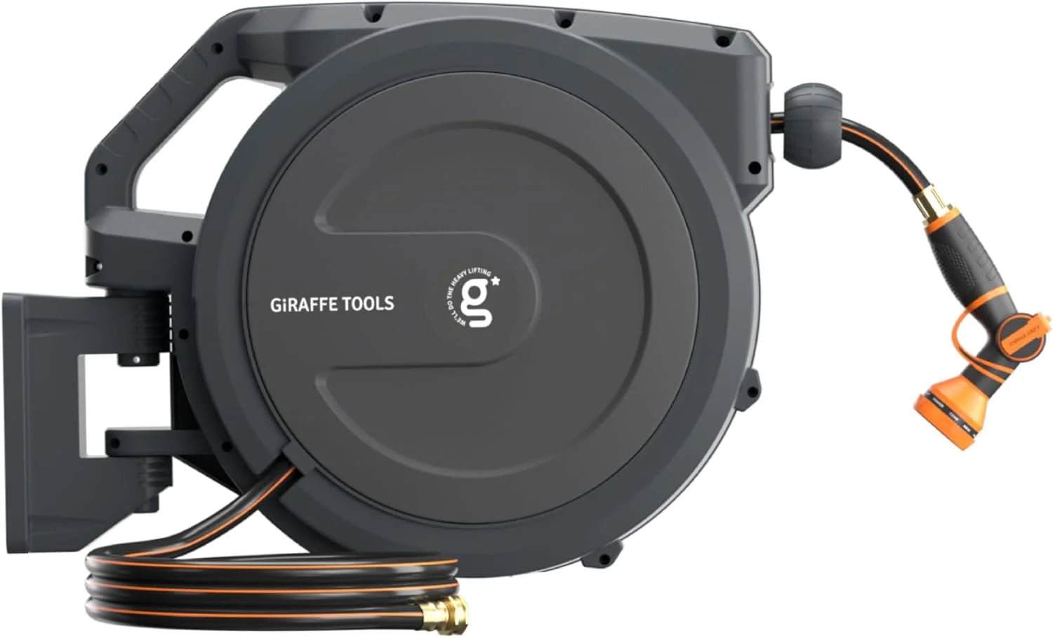 Special Retractable Garden Hose Reel 1/2 Inch x 130 ft, Super Heavy Duty, Wall Mounted and 180 Deg Swivel Bracket