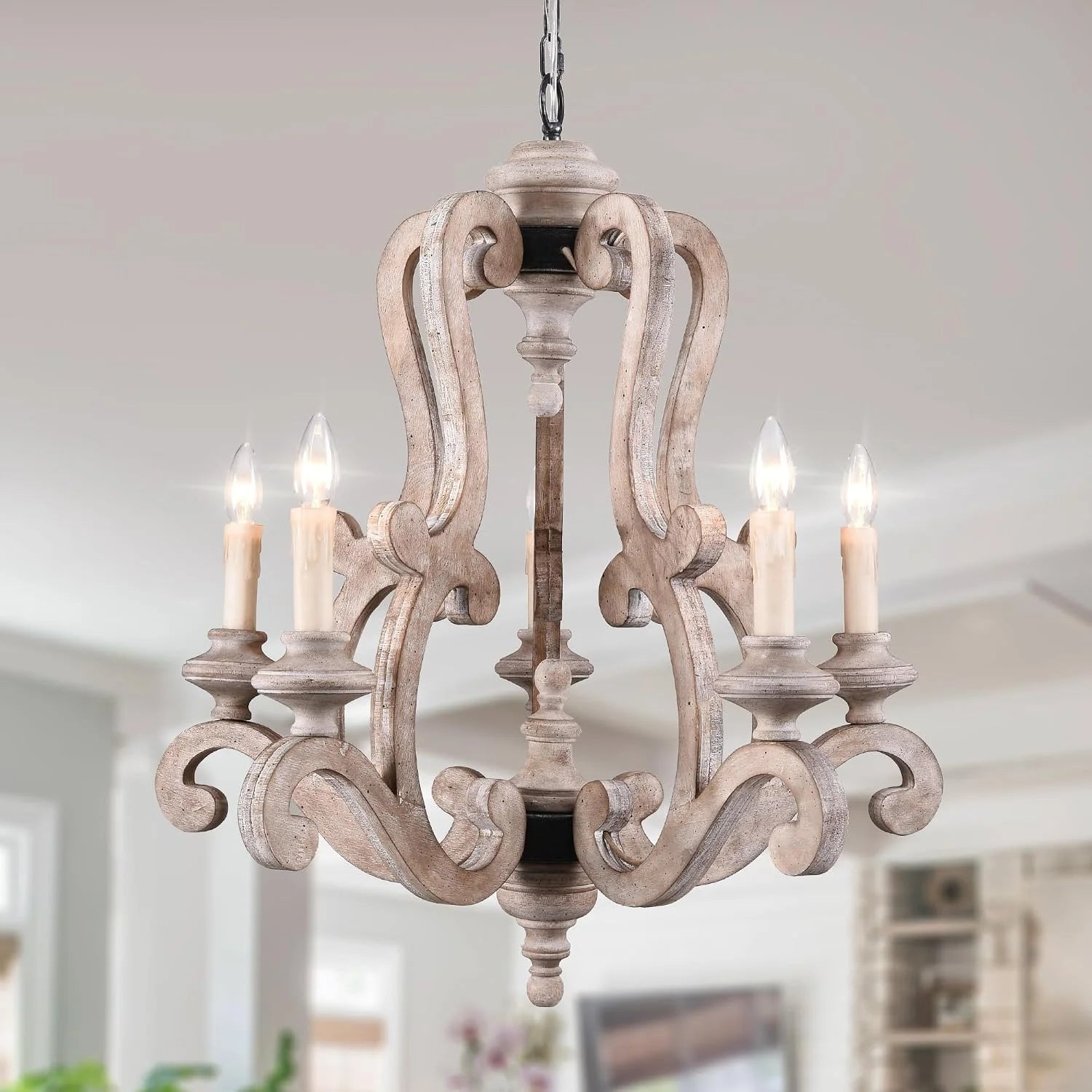 Special Wood Chandelier Light Fixture - Image 6