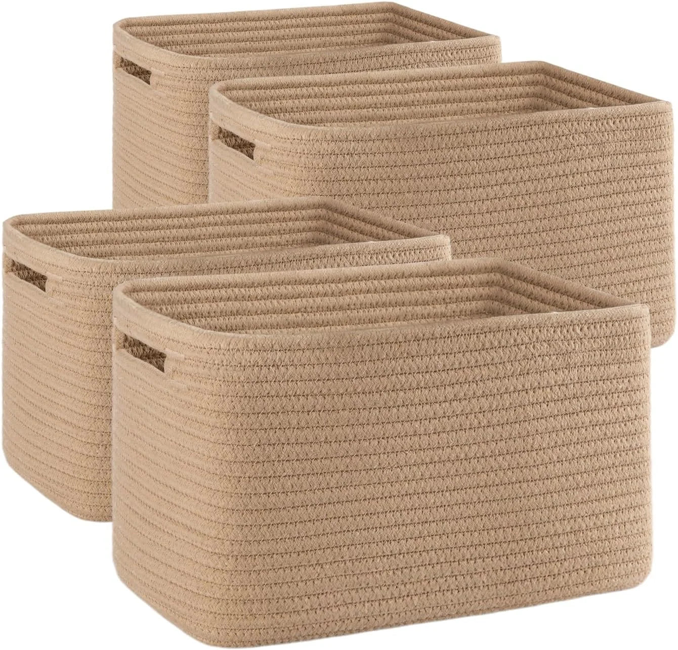 Special 4 Pack Storage Baskets for Organizing, Woven Baskets for Shelves, Perfect for Toys, Books, Towels, and Clothes - Image 3