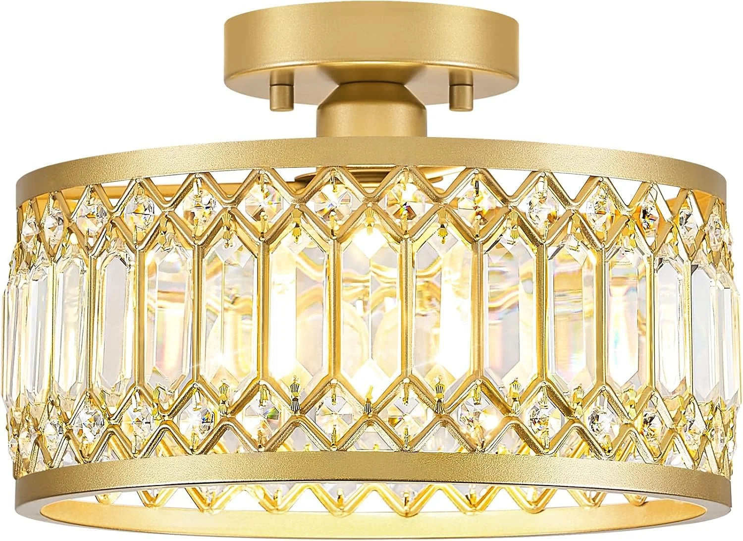 Special Crystal Black Ceiling Light, Modern Semi Flush Mount Ceiling Lighting Fixture
