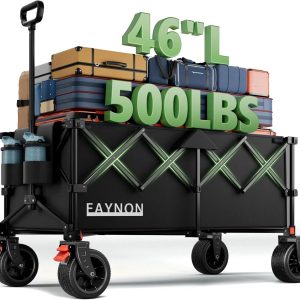 Special L Collapsible Foldable Extended Wagon, 500LB Weight Capacity with 280L Heavy Duty Folding Cart