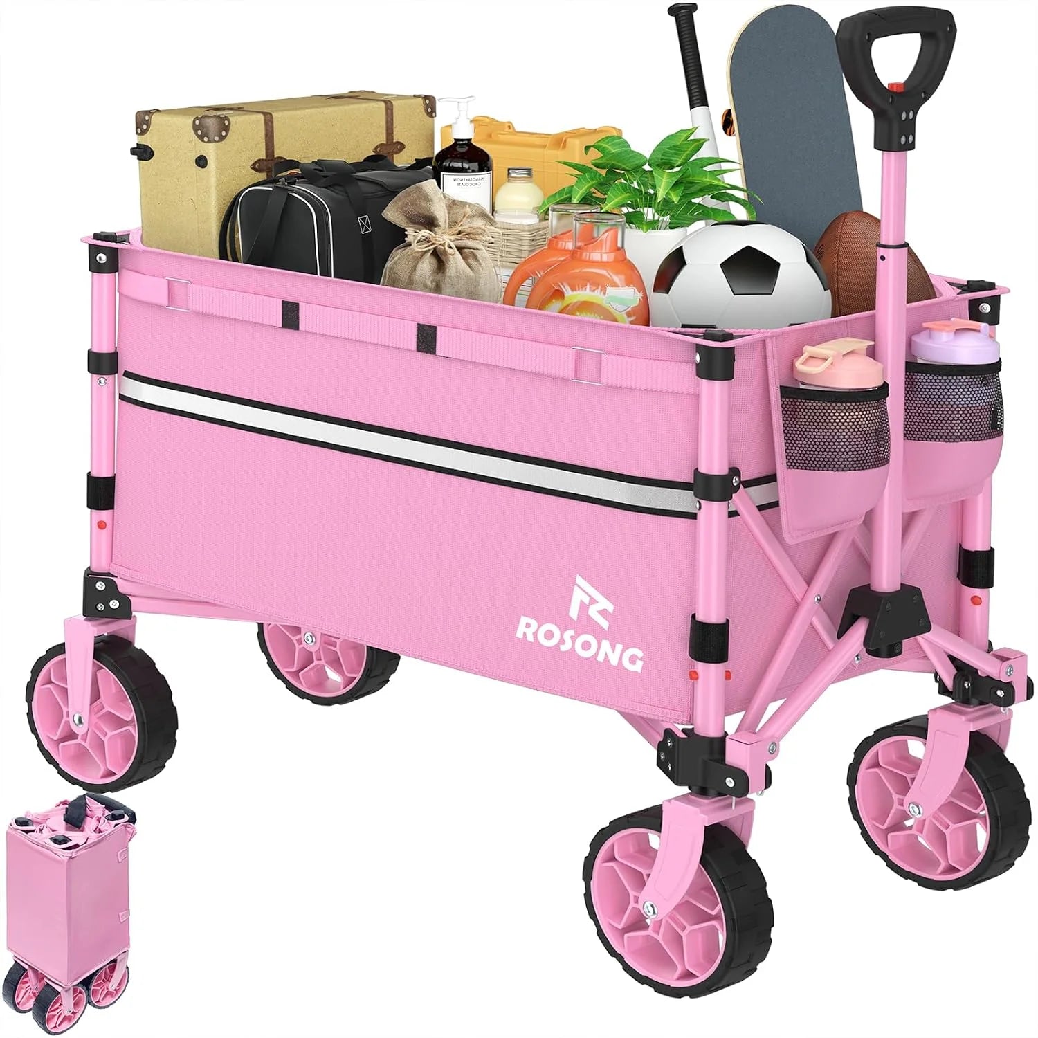 Special Collapsible Wagon Cart with Wheels Foldable – Folding Utility Heavy Duty Wagons Carts for Grocery Sports Garden Shopping Camping - Image 13