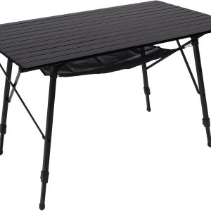 Special Outdoor Folding Portable Picnic Camping Table with Adjustable Height Aluminum Roll Up Table Top Mesh Layer