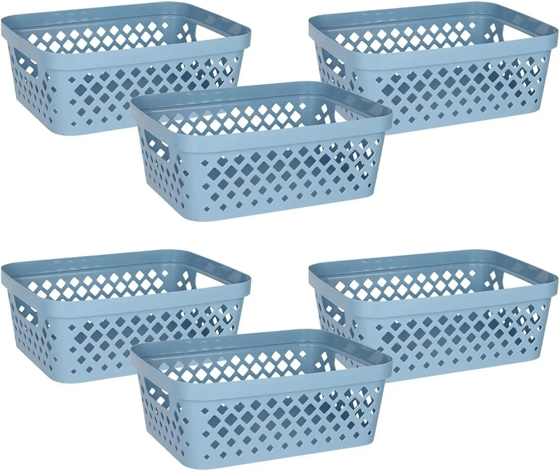 Special Plastic Baskets for Organizing, Set of 6, Pantry Storage for Under Counter, Linen Closet, and Bathroom, Nesting - Image 11