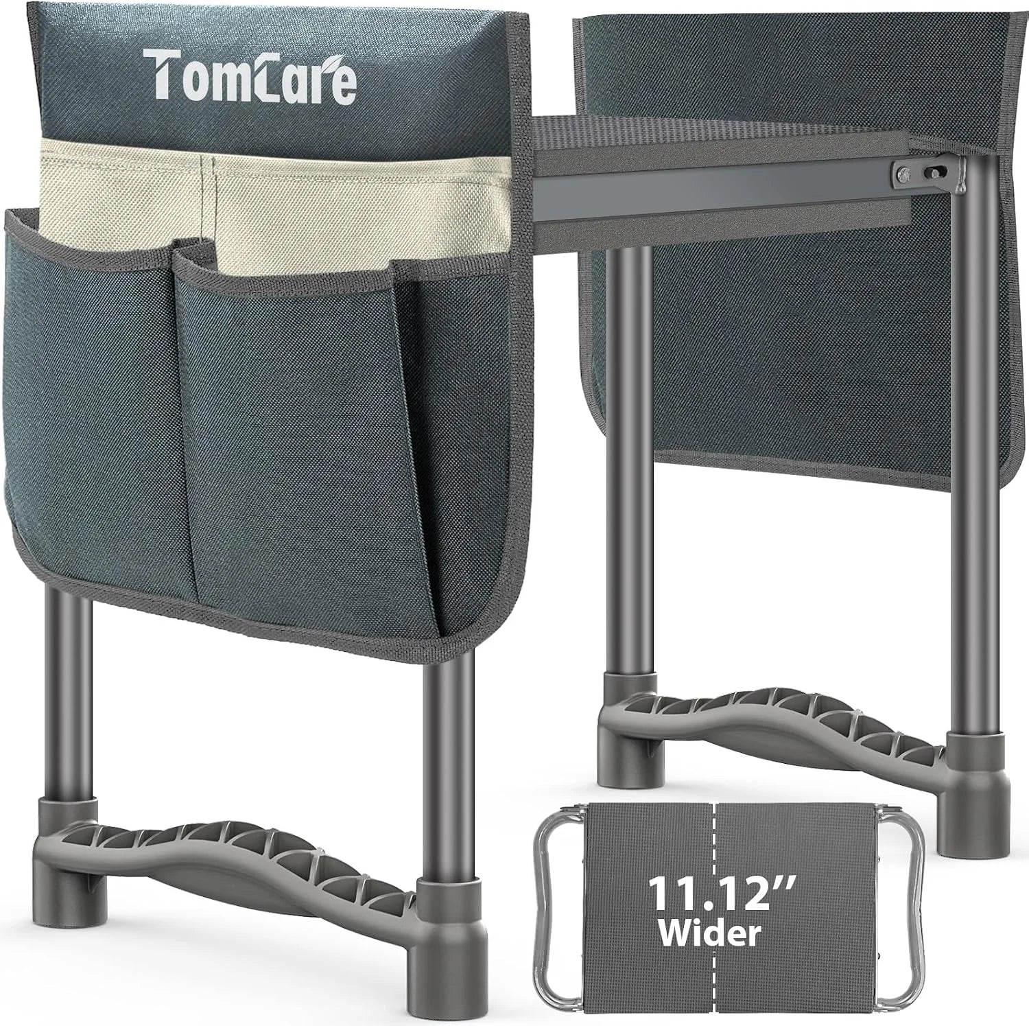 Special TomCare Garden Kneeler and Seat 11.12″ Wider Larger Soft Kneeling Pad Garden Bench with 2 Large Tool Pouches Heavy Duty - Image 8