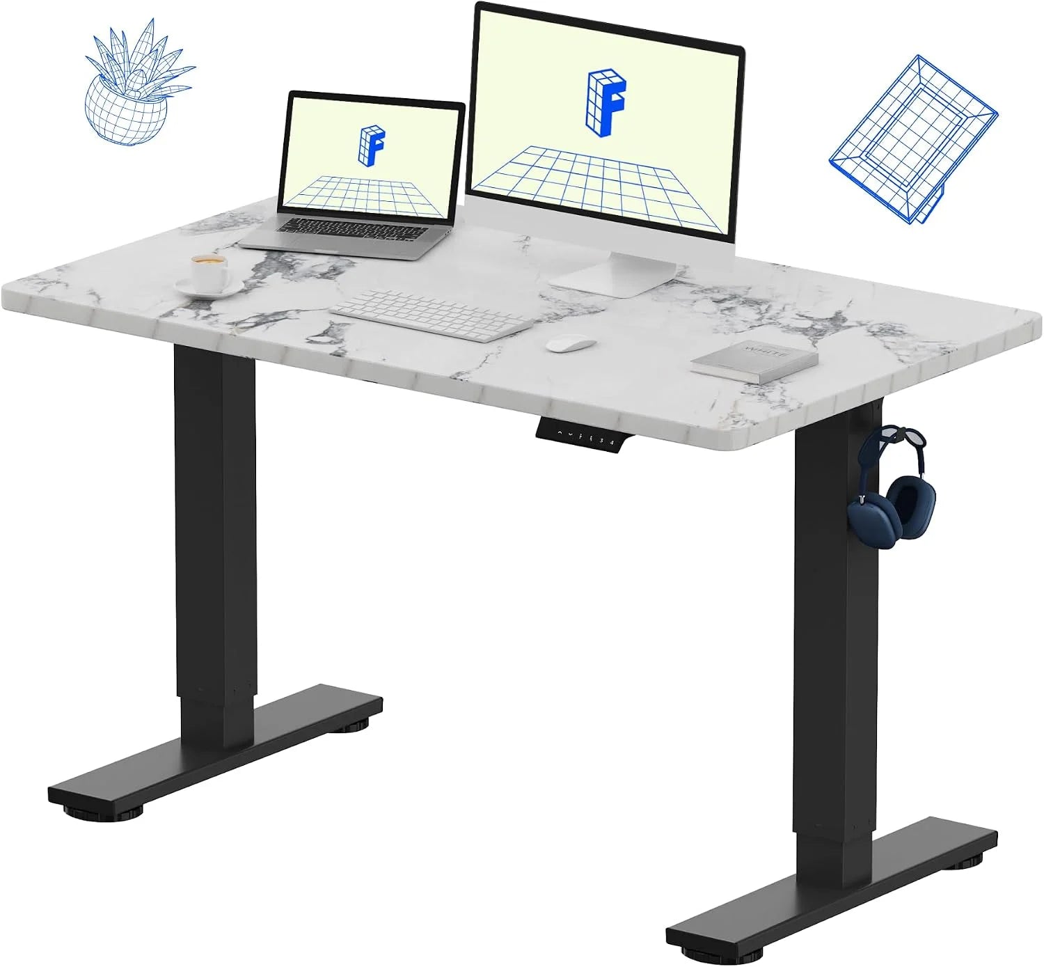 Special FLEXISPOT EN1 One-Piece Standing Desk, Electric Adjustable with 4 Memory Presets, 176 LBS Capacity, 48×24 Black - Image 10