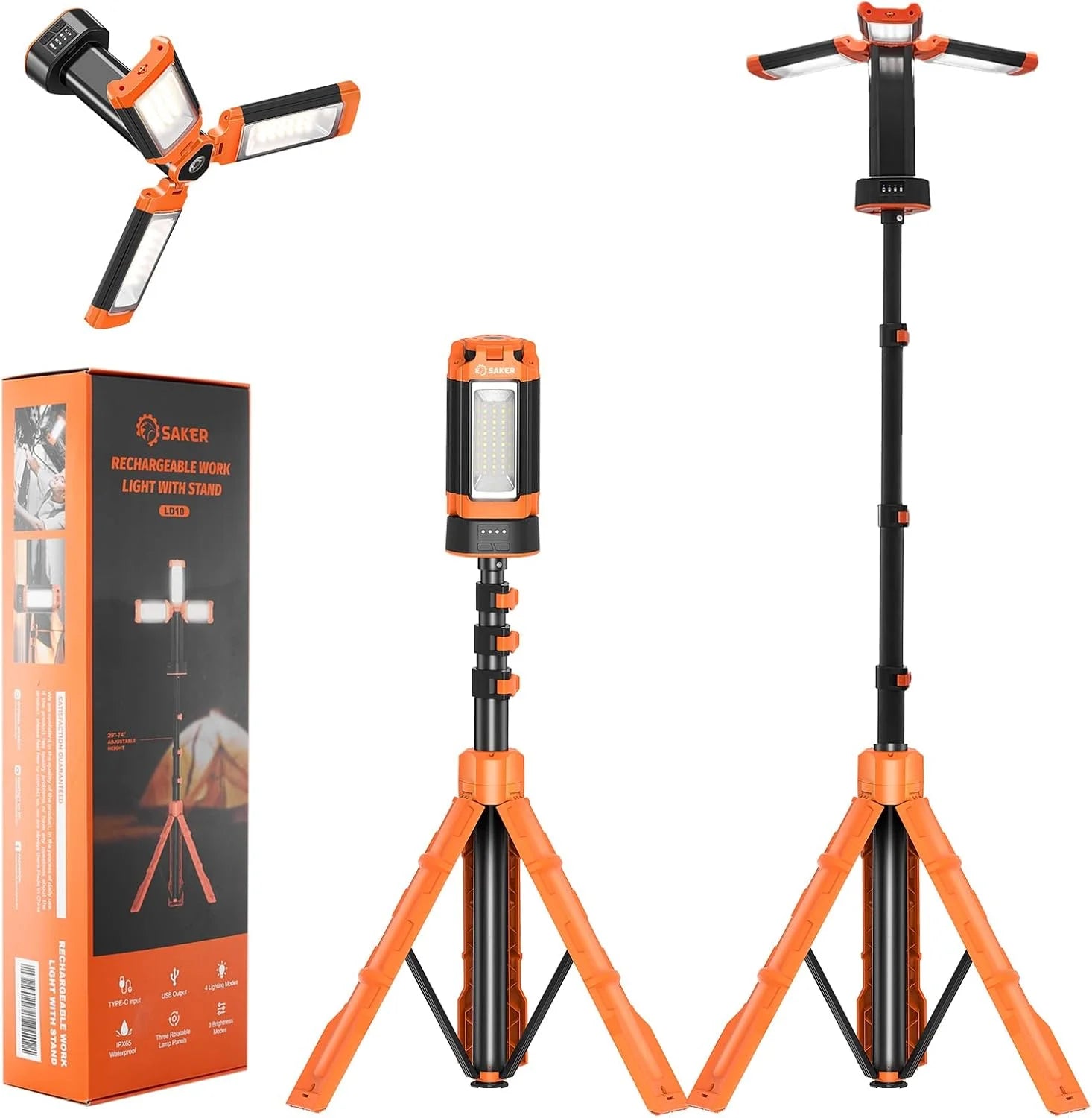Special Portable Camping Light with Stand 12000mAh 73.2 Rechargeable Work Light 3200 Lumen Camp Lanterns with Bag