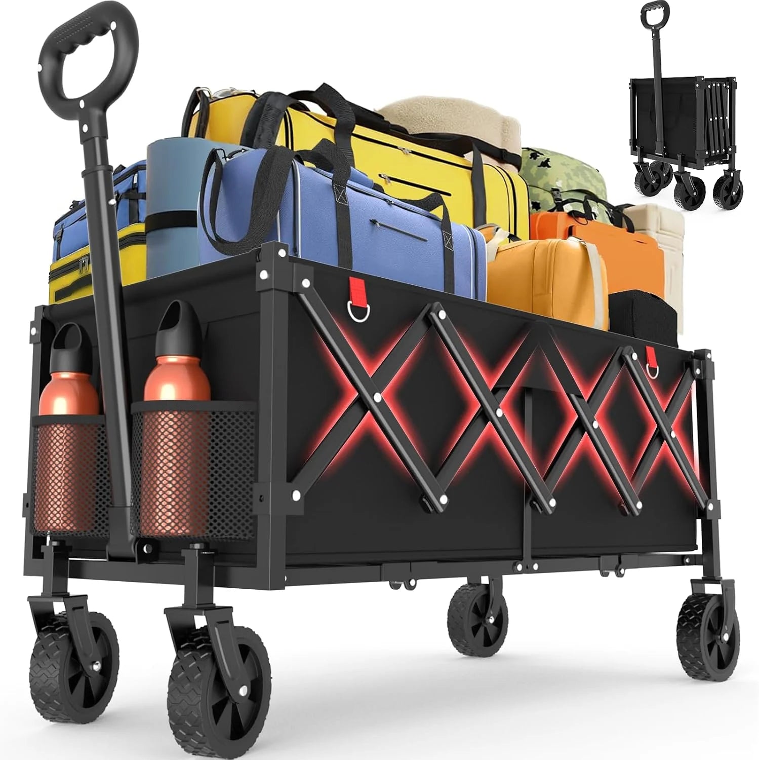 Special Wagons Carts Foldable, 360LBS Folding Heavy Duty Wagon with Wheels - Image 4