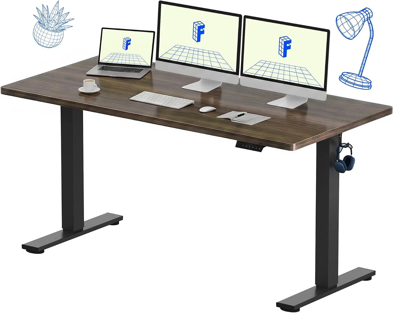 Special FLEXISPOT EN1 One-Piece Standing Desk, Electric Adjustable with 4 Memory Presets, 176 LBS Capacity, 48×24 Black - Image 28