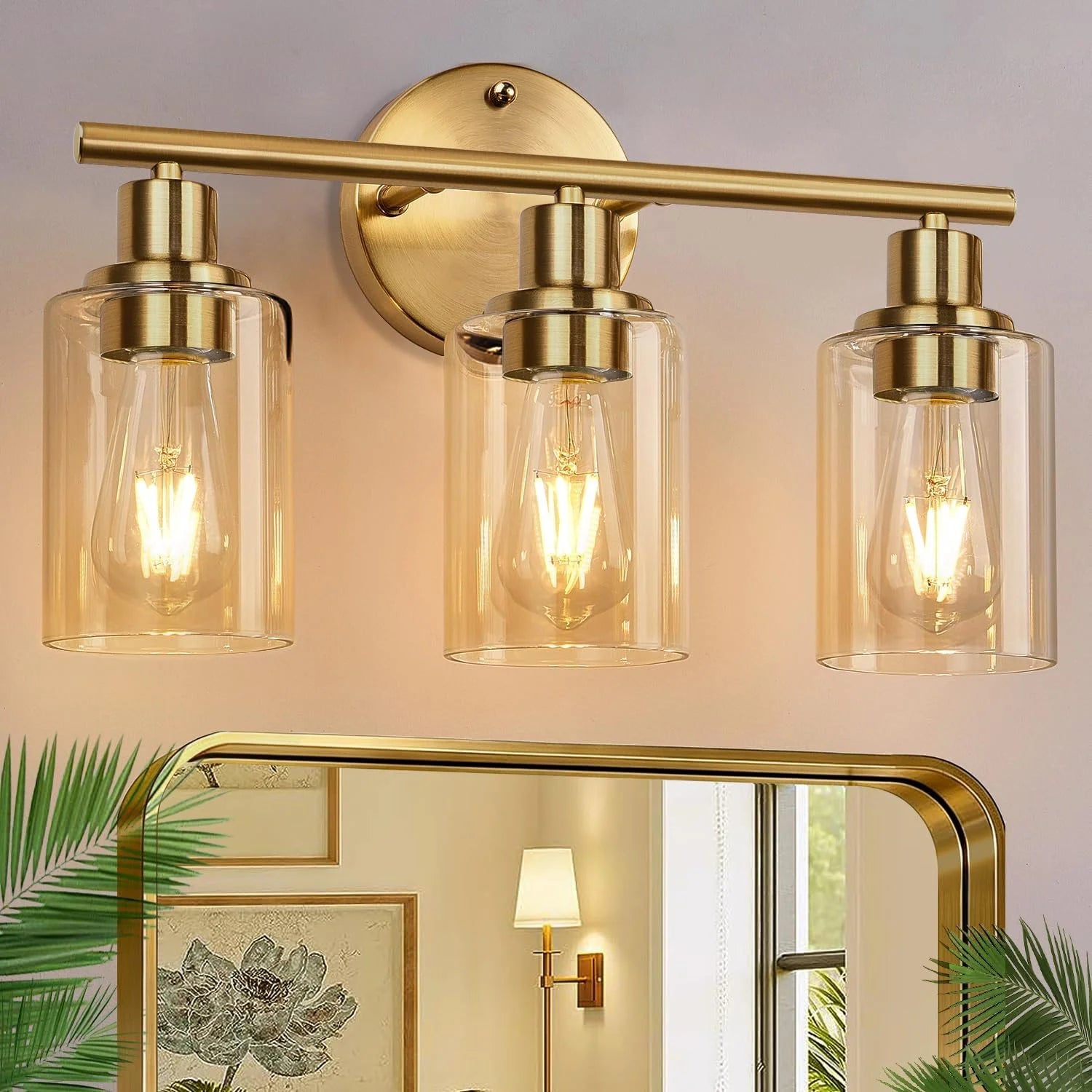 Special Zarbitta 3-Light Bathroom Light Fixtures, 17.23 Black Modern Vanity Lights with Clear Glass Shade - Image 24