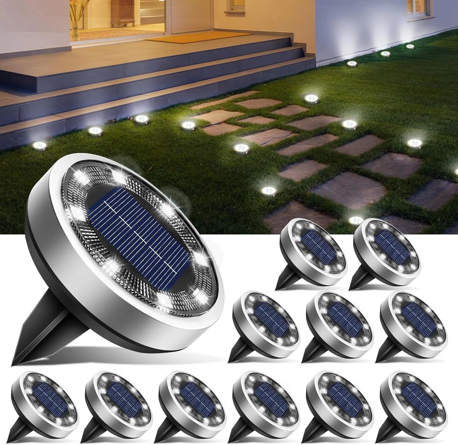 Special 16 Pack Solar Lights Outdoor Waterproof, 8 LED Solar Ground Lights – For Home Projects - Image 13
