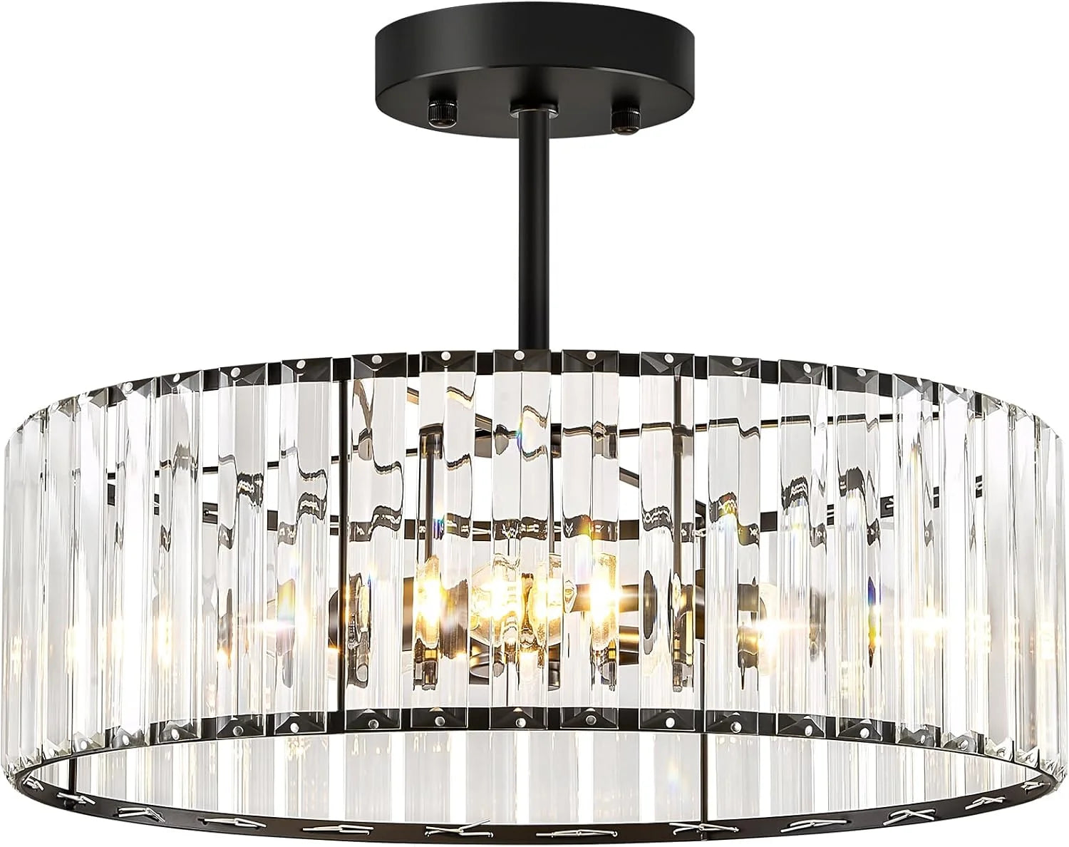 Special Crystal Black Ceiling Light, Modern Semi Flush Mount Ceiling Lighting Fixture - Image 4