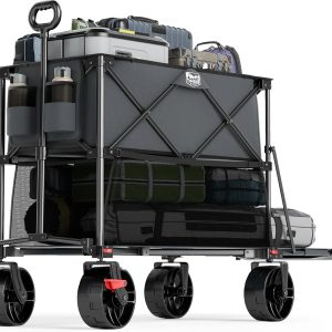 Special TIMBER RIDGE 400L Folding Double Decker Wagon with Brakes, 54 Extra Long