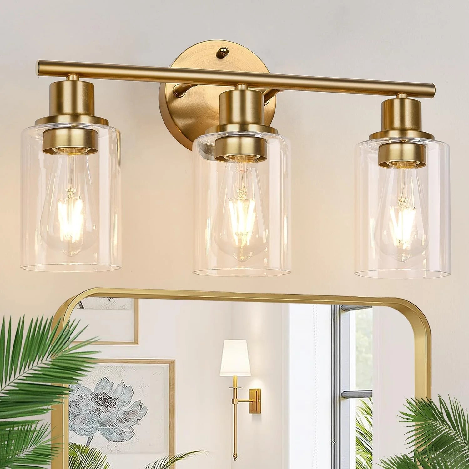 Special Zarbitta 3-Light Bathroom Light Fixtures, 17.23 Black Modern Vanity Lights with Clear Glass Shade - Image 19