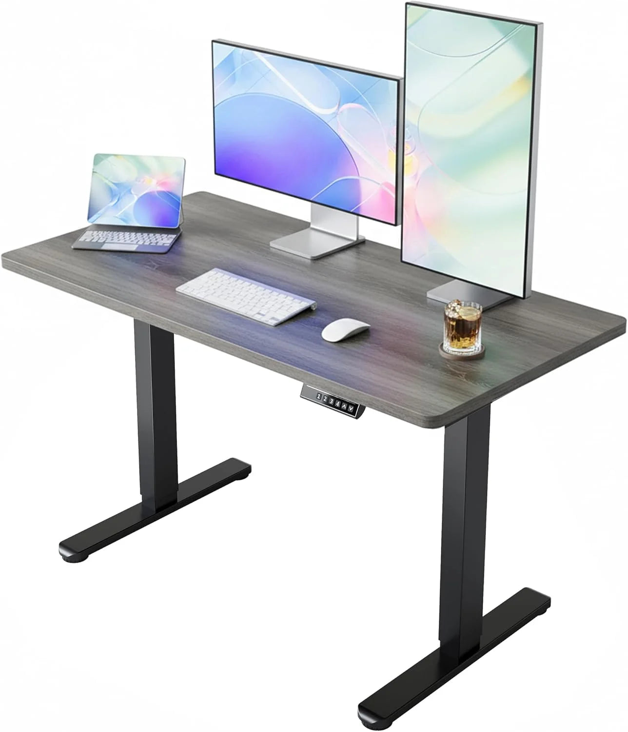 Special HUANUO 32 Small Electric Standing Desk Adjustable Height, 4 Memory Height Settings