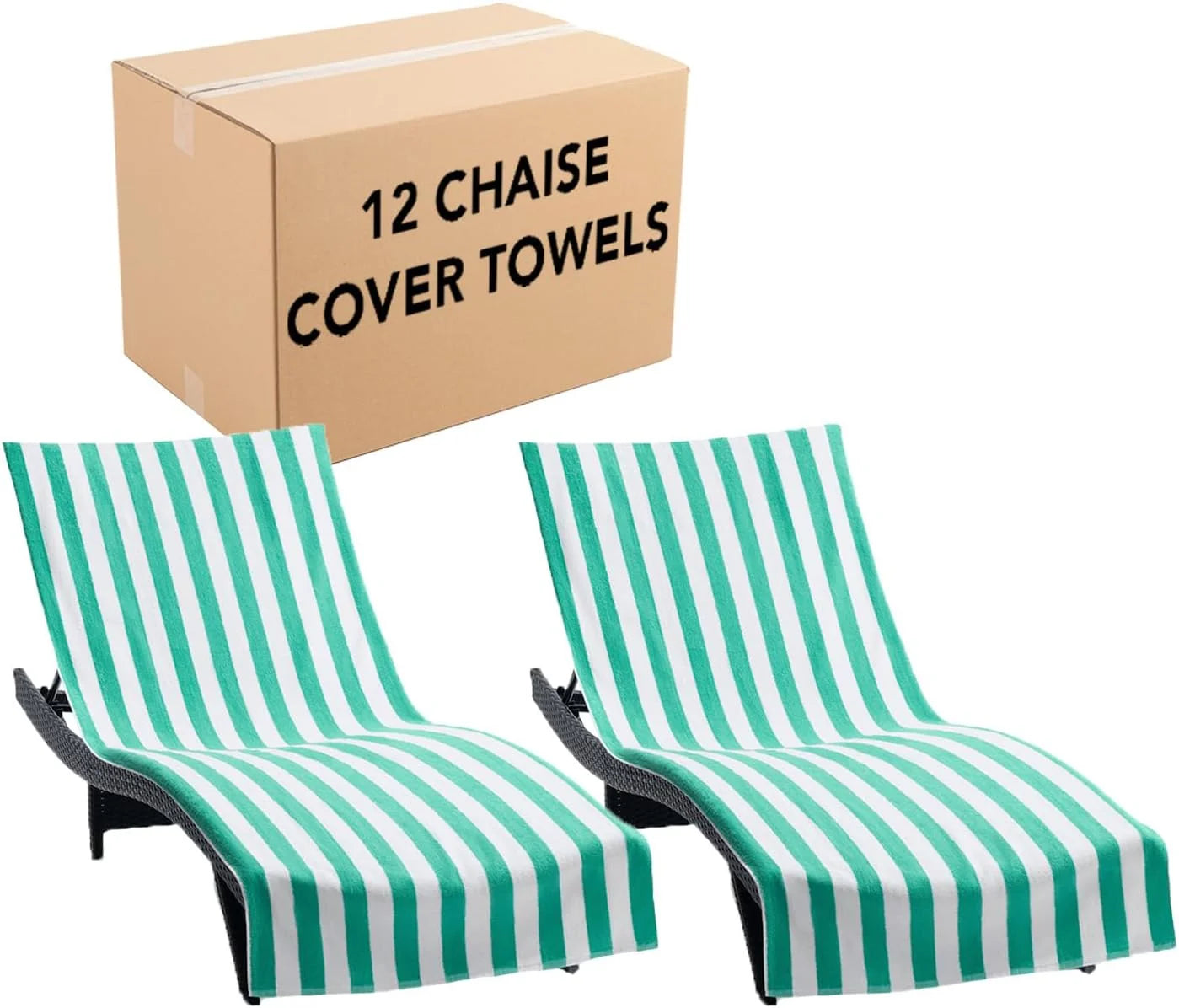 Special California Chaise Lounge Cover Towel with Pocket – Pack of 2 – Striped 100% Cotton Cabana Cover for Beach Pool – For Home Projects - Image 8