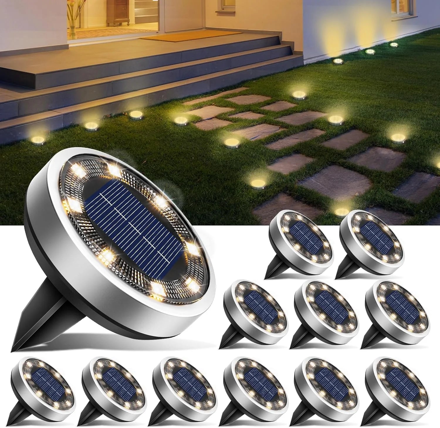 Special 16 Pack Solar Lights Outdoor Waterproof, 8 LED Solar Ground Lights – For Home Projects - Image 3
