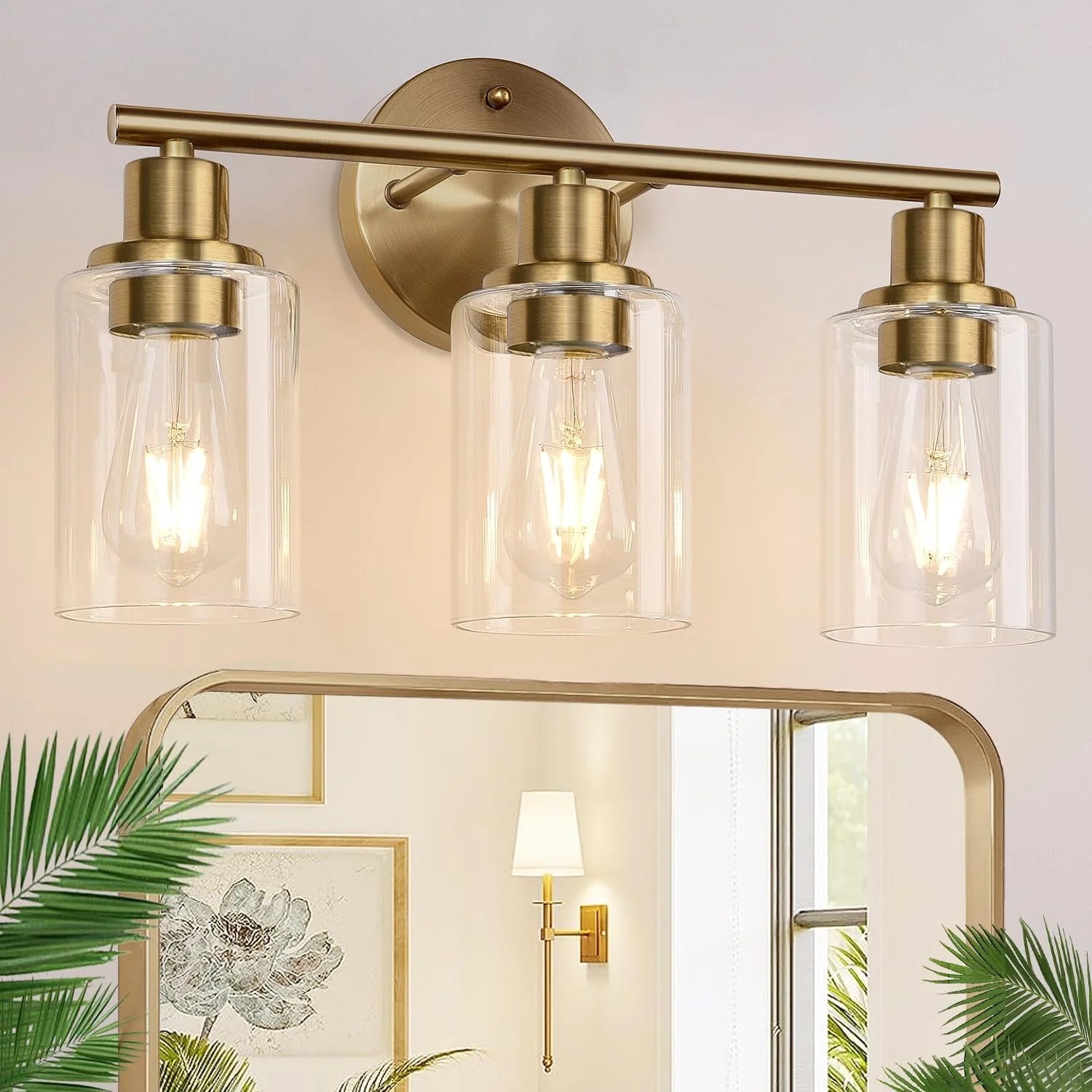 Special Zarbitta 3-Light Bathroom Light Fixtures, 17.23 Black Modern Vanity Lights with Clear Glass Shade - Image 14