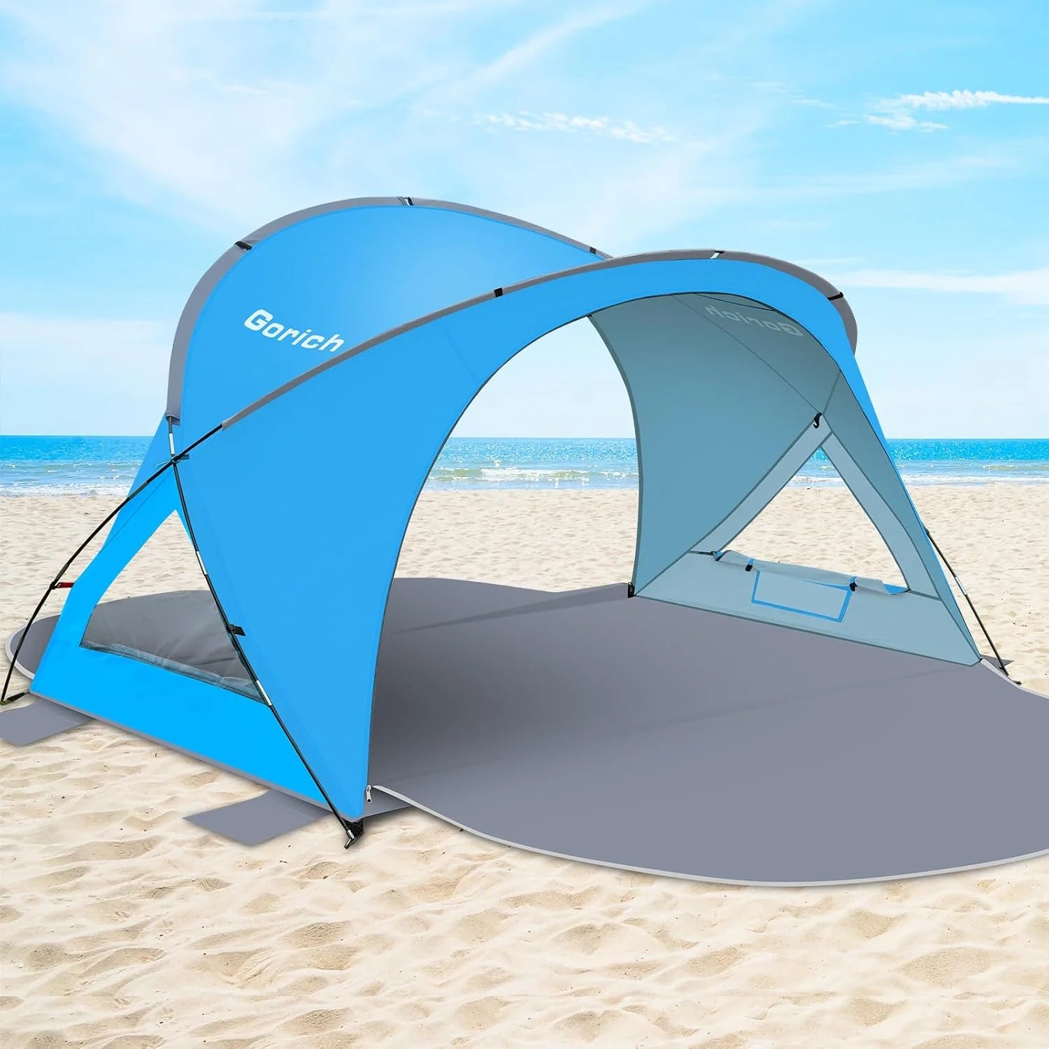 Special Gorich Beach Tent Sun Shelter with UPF50+ UV Protection for 1-2/3/4-5/6-7 Person, Lightweight & Portable Beach Shade