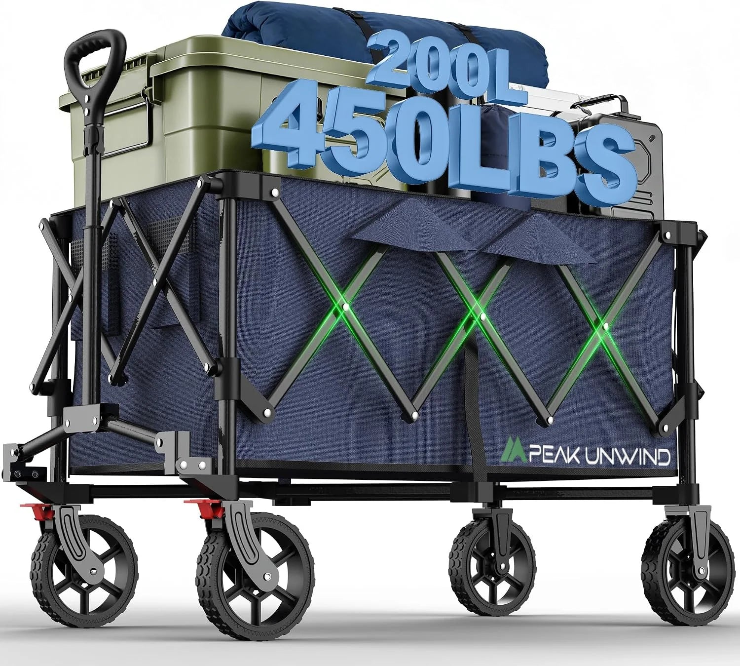Special Foldable Carts, Collapsible Wagon with Wheels, 450LBS Heavy Duty Beach Wagon Cart - Image 7