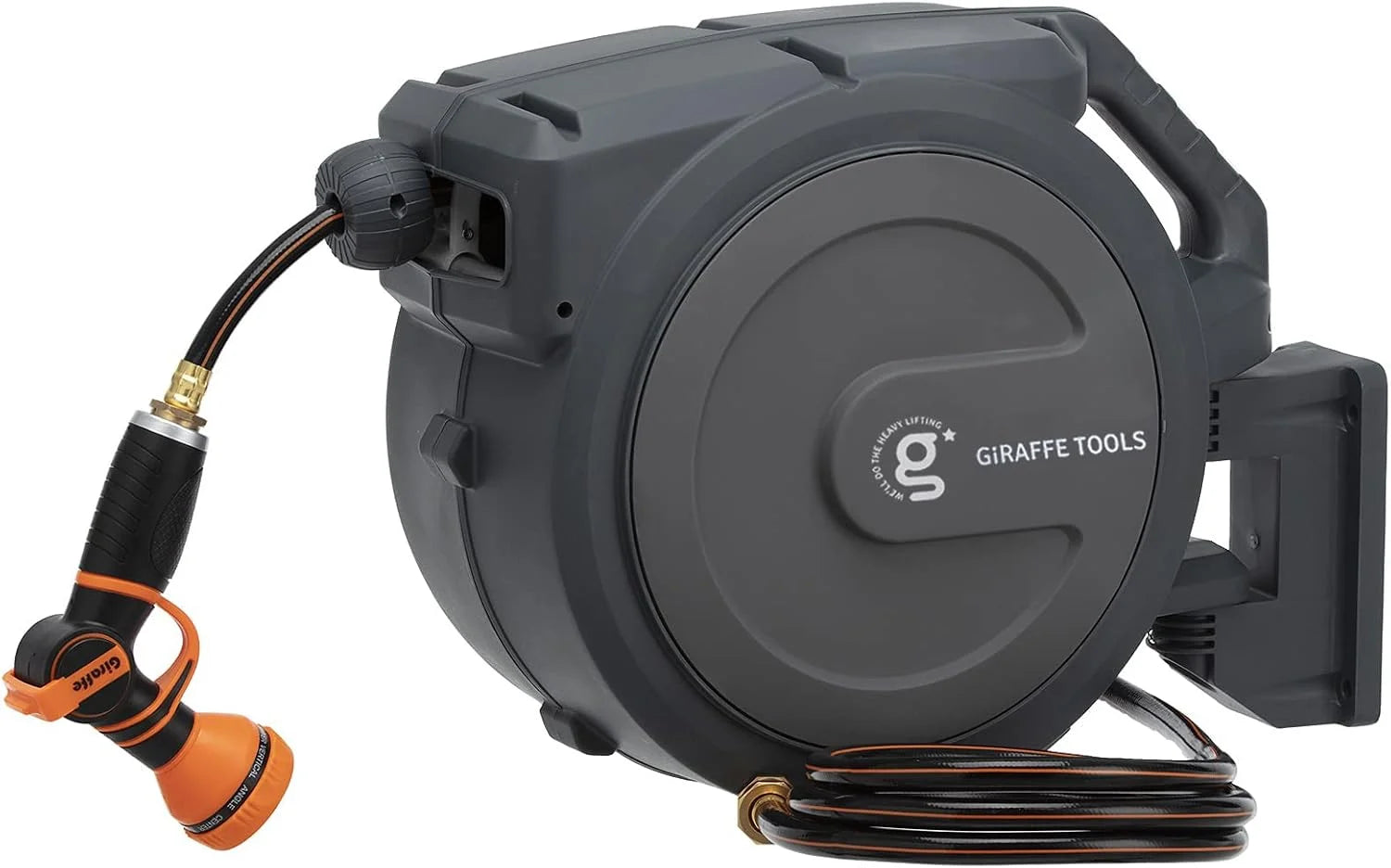 Special Retractable Garden Hose Reel 1/2 Inch x 130 ft, Super Heavy Duty, Wall Mounted and 180 Deg Swivel Bracket - Image 3