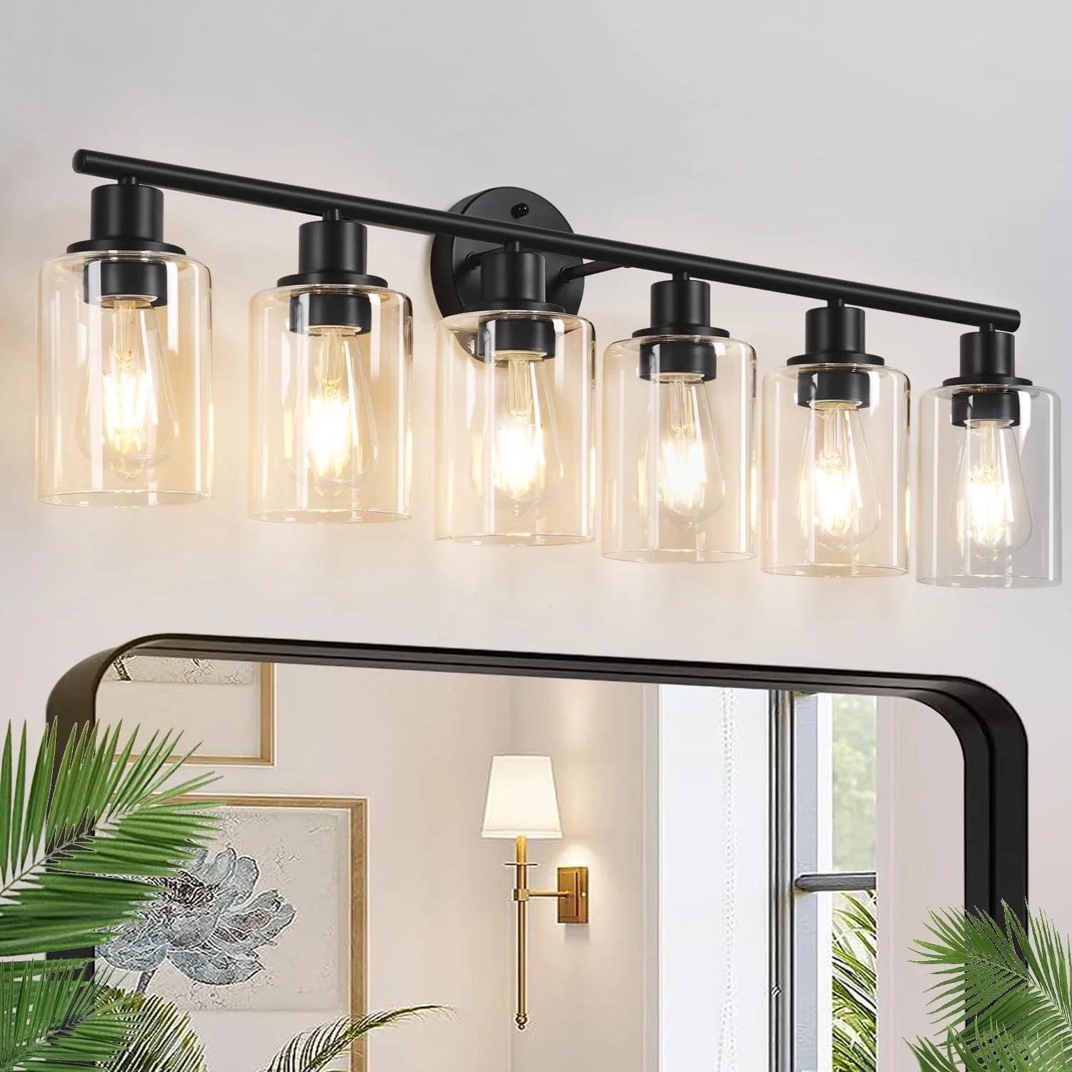 Special Zarbitta 3-Light Bathroom Light Fixtures, 17.23 Black Modern Vanity Lights with Clear Glass Shade - Image 22