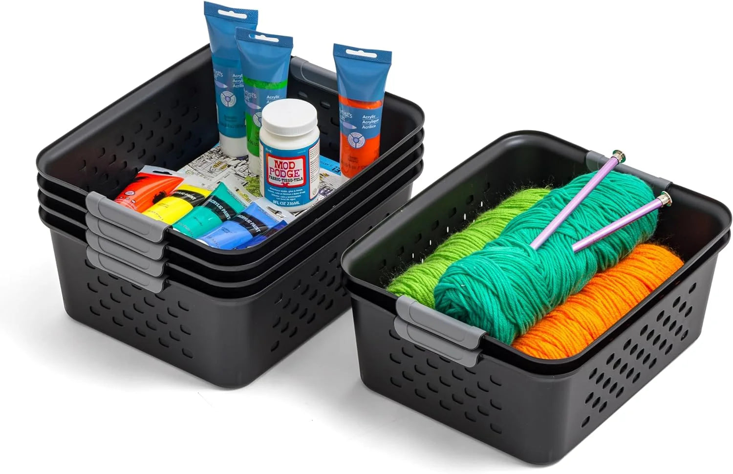 Special Small Plastic Storage Basket, Black, Organize pantry items, office supplies, crafts, accessories, and household - Image 4