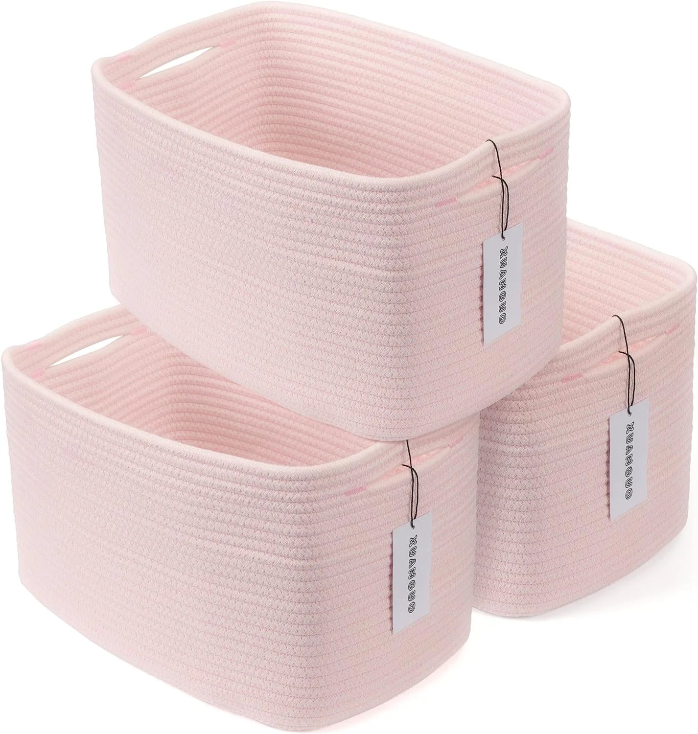 Special Cotton Rope Storage Baskets 15x10x9.3 3 Pack White, Decorative rectangular storage baskets for shelves - Image 12