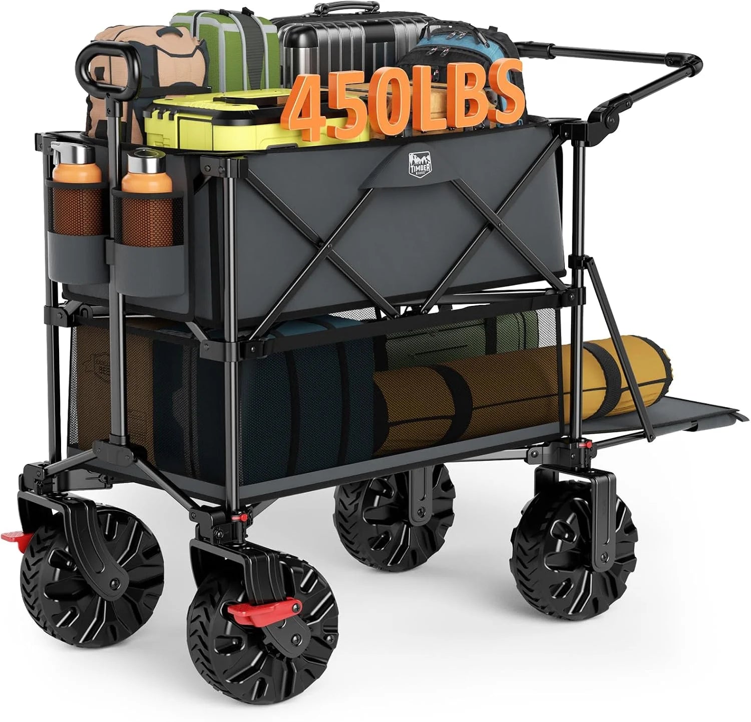 Special TIMBER RIDGE 400L Folding Double Decker Wagon with Brakes, 54 Extra Long - Image 8