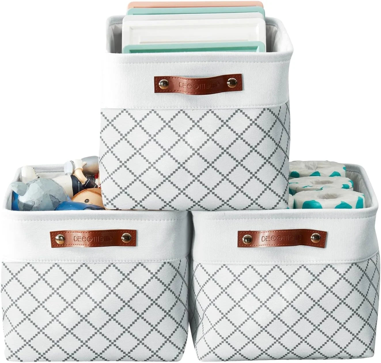 Special Storage Bins, Large Fabric Storage Baskets for Shelves 3 Pack, 15 x 11 x 9.5 inches Decorative Linen Closet - Image 4