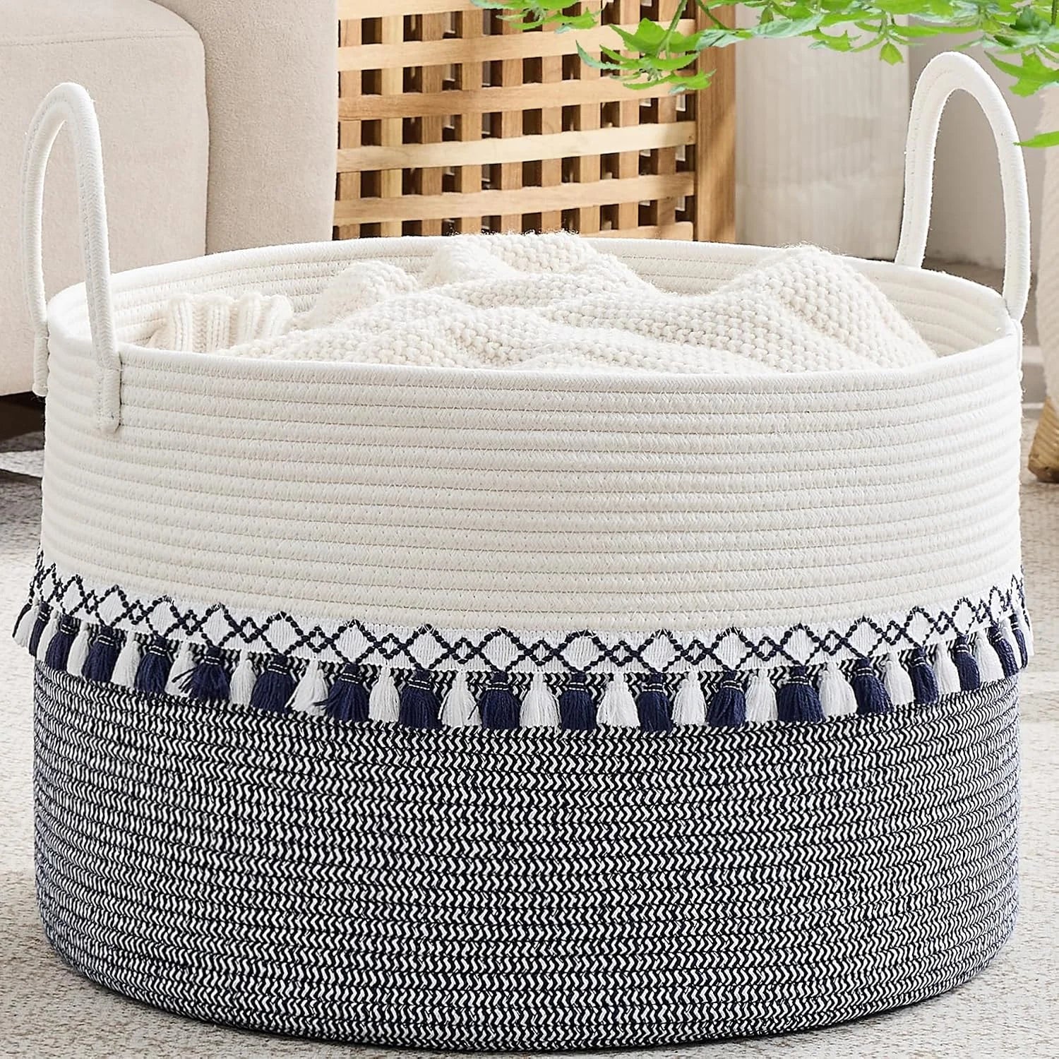 Special Large Blanket Basket with Handles, Storage Basket for Living Room, Extra Large Capacity, Blanket Storage, Laundry - Image 13