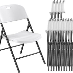Special 350 Weight Limit Heavy Duty Plastic Folding Chair with Reinfoced Steel Frame for Indoor and Outdoor, Wedding