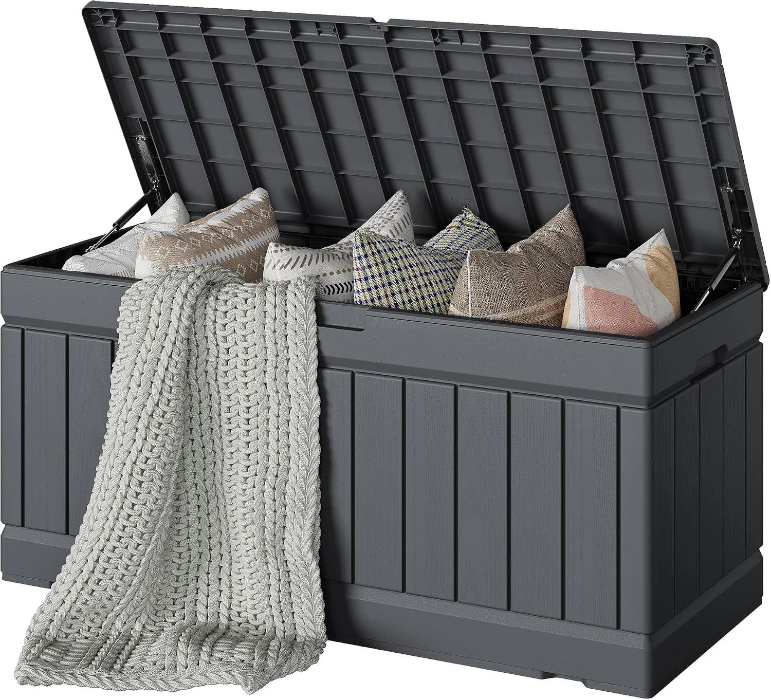 Special 78 Gallon Deck Box, Waterproof Resin Outdoor Storage Box - Image 17