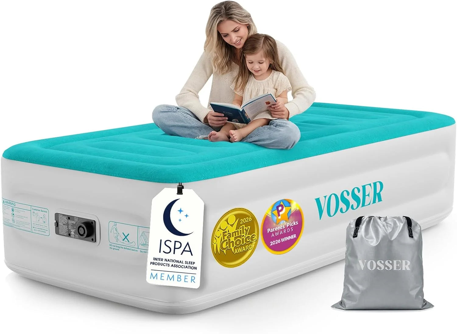 Special Queen Air Mattress with Built-in Pump, 18″ Raised Blow Up Mattress, Flocked Top Inflatable Mattress for Home - Image 5