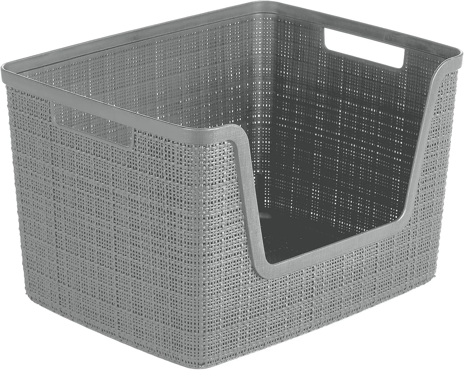 Special Curver Set of 4 Large Cube 17L Jute Decorative Plastic Organization and Storage Baskets, Perfect Bins for Home - Image 2