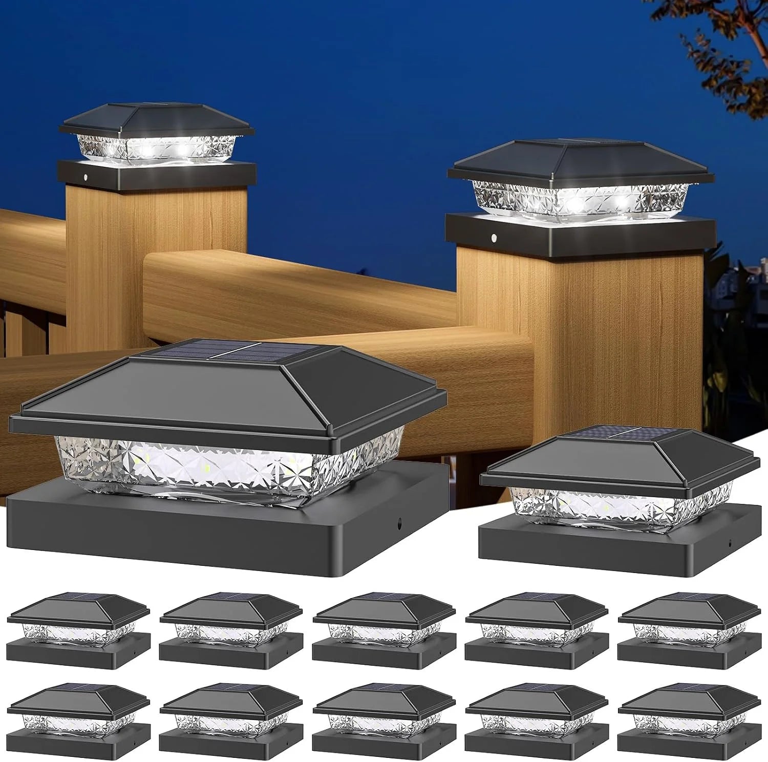 Special Solar Post Cap Lights, 4×4 Post Solar Light Cool White, White 12 Pack ” For Home Projects - Image 2