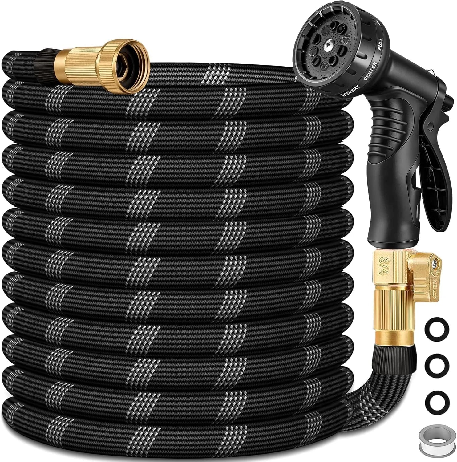 Special FT Non-Expandable Garden Hose, Lightweight Hose with 10 Function Spray Nozzle, 3/4″ Solid Connectors Garden Hose