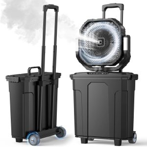 Special Ausic Outdoor Misting Fan for Outside, 5 Gal 12 Pro Portable Mister Fan with Water Box, 30000mAh Rechargeable Cooling
