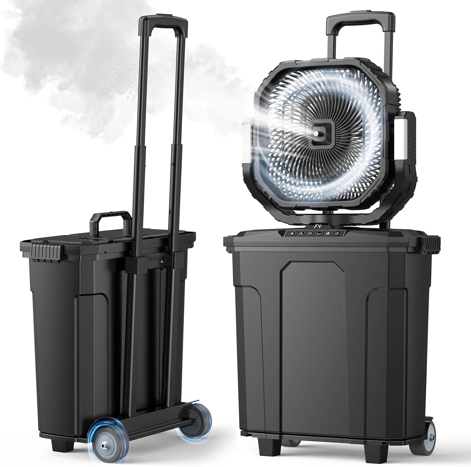 Special Ausic Outdoor Misting Fan for Outside, 5 Gal 12 Pro Portable Mister Fan with Water Box, 30000mAh Rechargeable Cooling