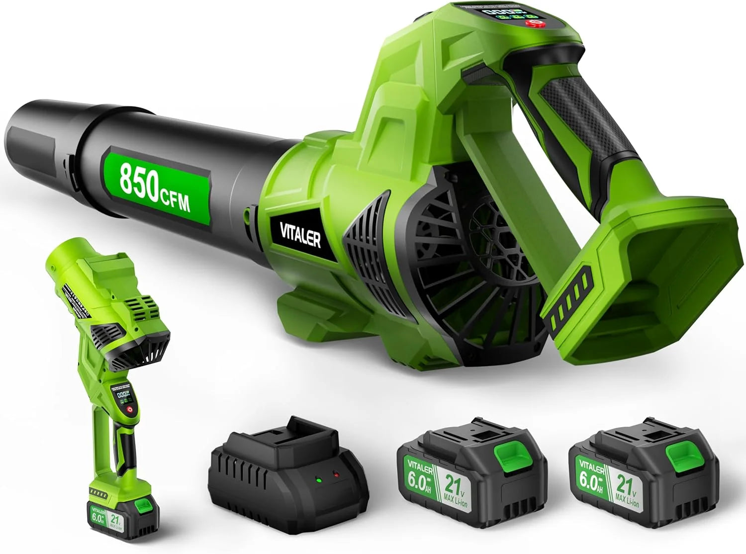 Special Blower Cordless, Brushless Blower 850 CFM 250 MPH with 2 Batteries – For Yard Cleanup - Image 2