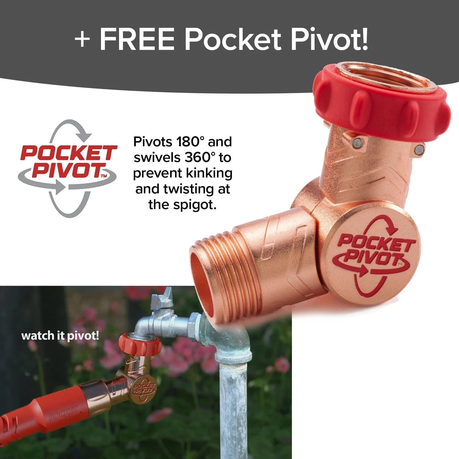 Special Hose 50 FT Copper Head Expandable Garden Hose, As Seen on TV, 360° swiveling pocket pivot connector - Image 11