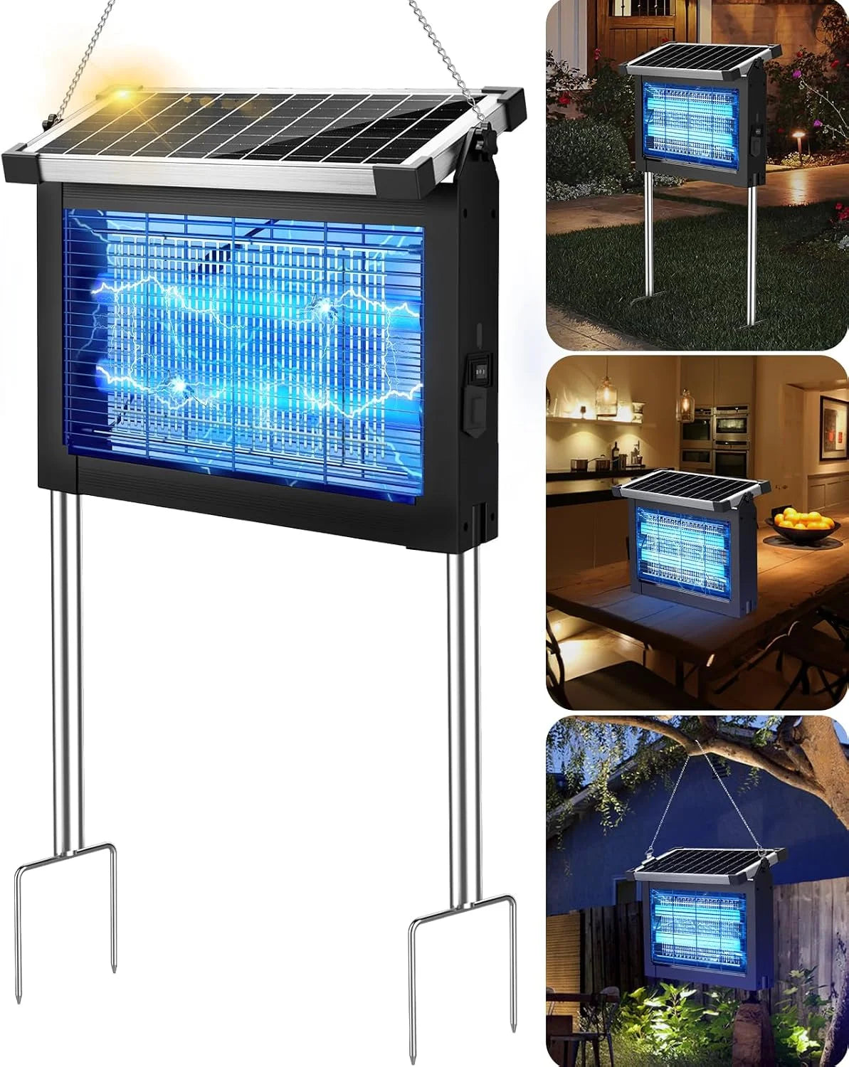 Special Solar Bug Zapper Outdoor, PhatroyYee Mosquito Zapper 4500V, Waterproof Portable Fly Zapper, Rechargeable Electric - Image 4