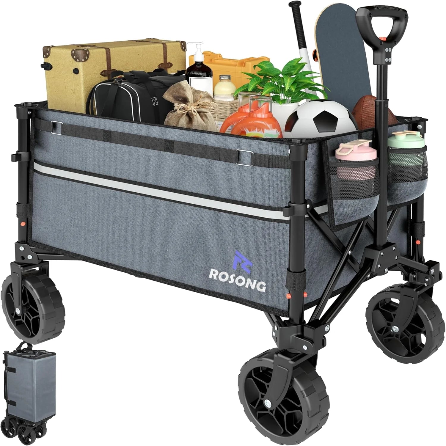 Special Collapsible Wagon Cart with Wheels Foldable – Folding Utility Heavy Duty Wagons Carts for Grocery Sports Garden Shopping Camping - Image 12