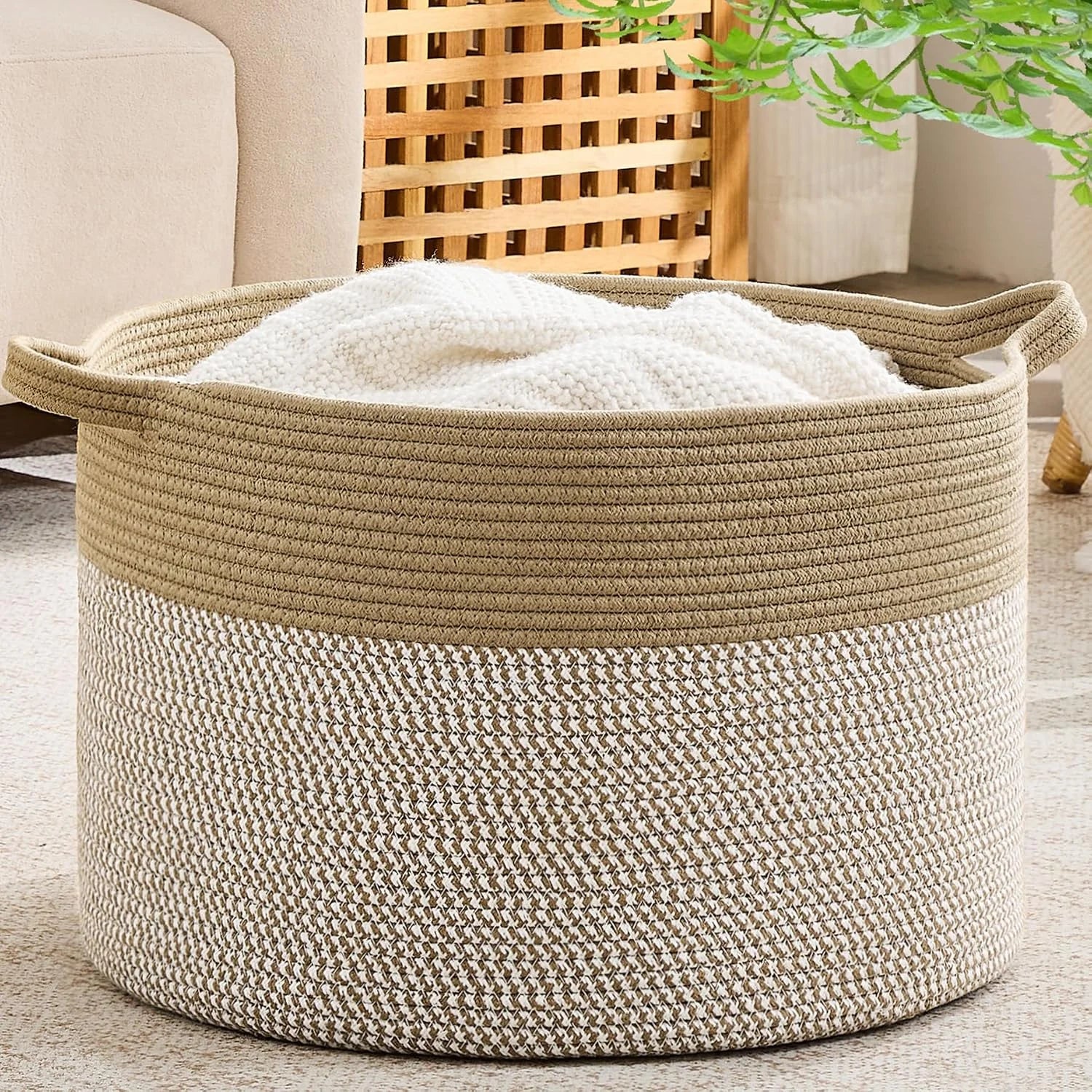 Special Large Blanket Basket with Handles, Storage Basket for Living Room, Extra Large Capacity, Blanket Storage, Laundry - Image 25