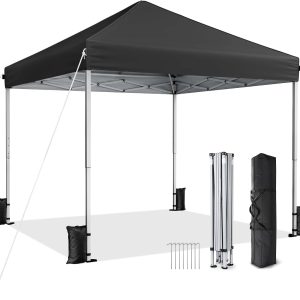 Special Vinabilia 10×10 Pop Up Canopy Tent with One-Push Center Lock,White
