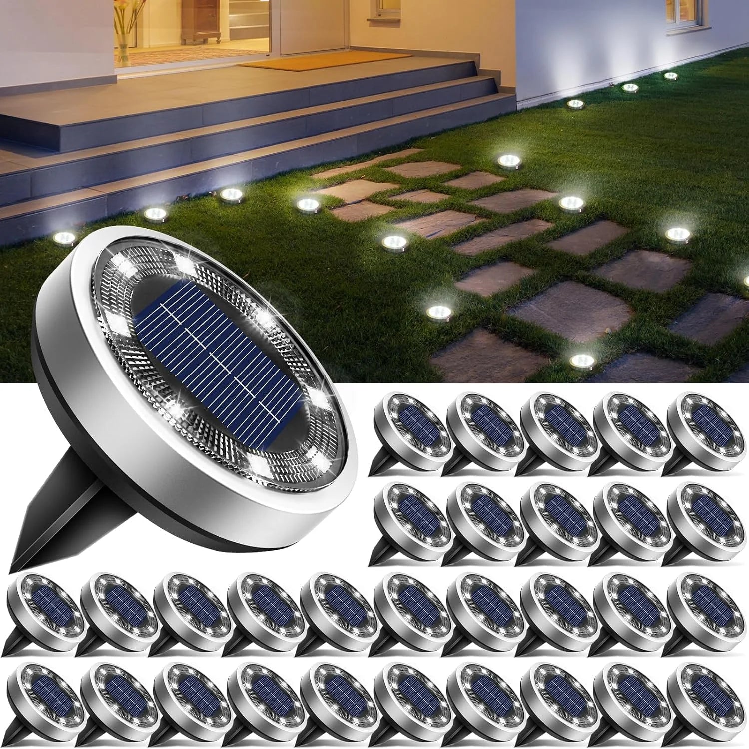 Special 16 Pack Solar Lights Outdoor Waterproof, 8 LED Solar Ground Lights – For Home Projects - Image 4