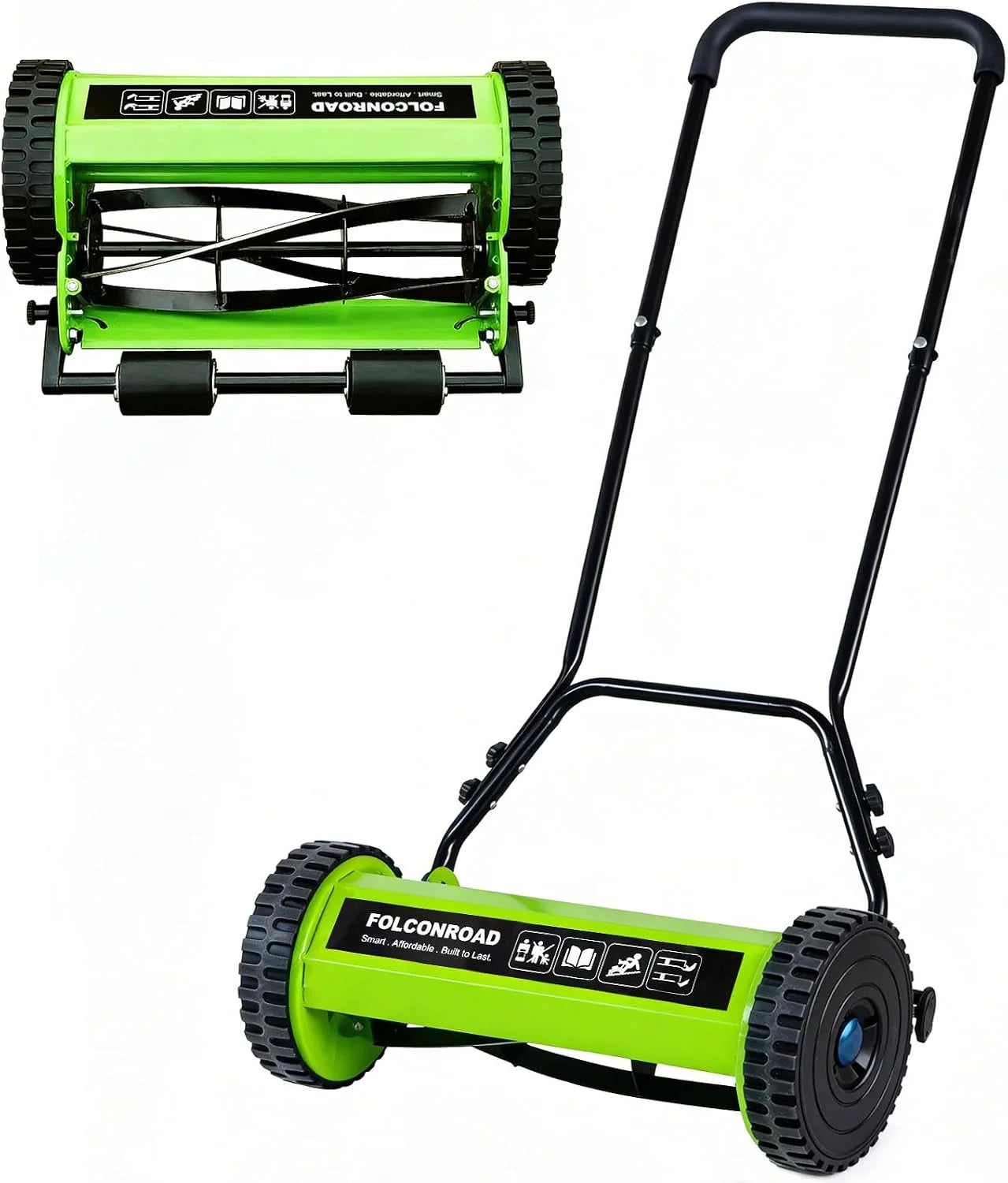 Special 14-Inch 4-Blade Push Reel Lawn Mower, Manual Reel Push Mower, Walk-Behind Lawn Mowers, 5-Position Cutting – For Lawn Care